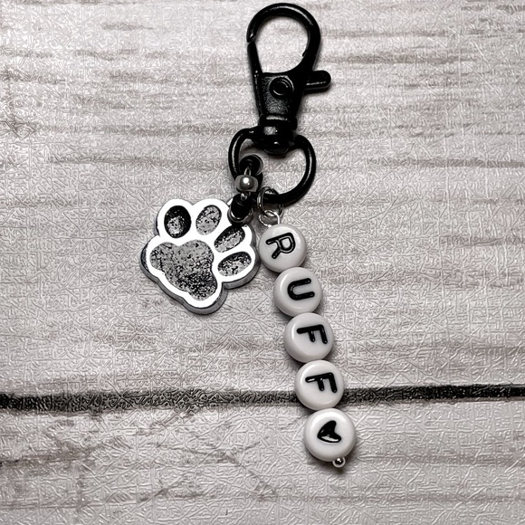 Black Resin Filled Paw Pet Charm Or Purse Toggle Or Keychain - Picture 2 of 13